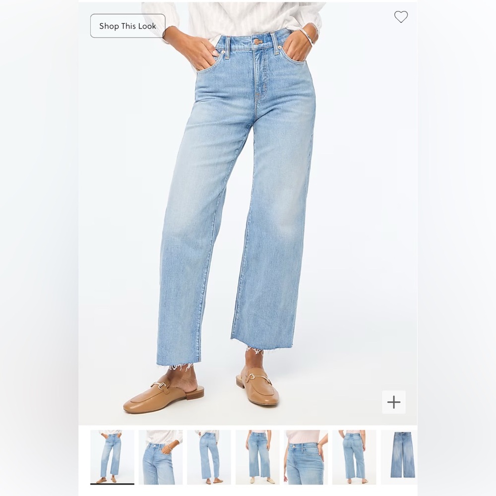 JCrew Factory Wide Leg Cropped Jeans